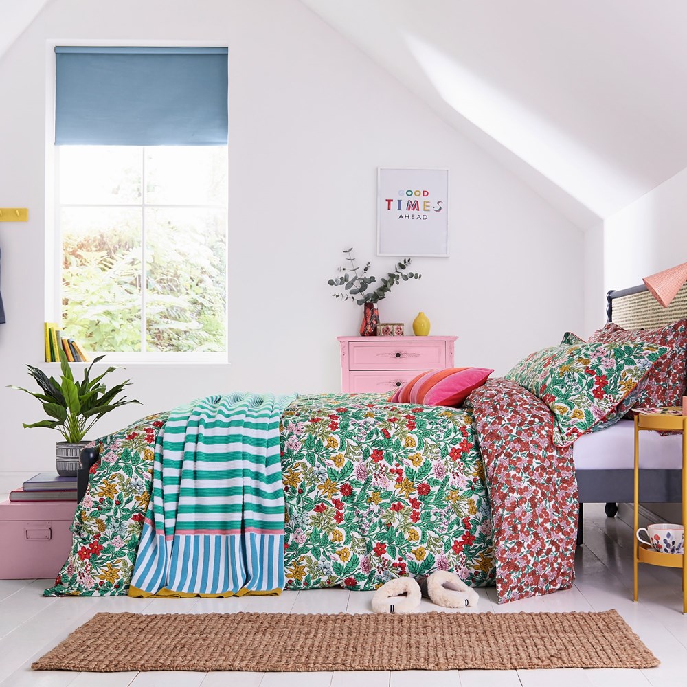 Rainbow Floral Cotton Bedding by Joules in Multi